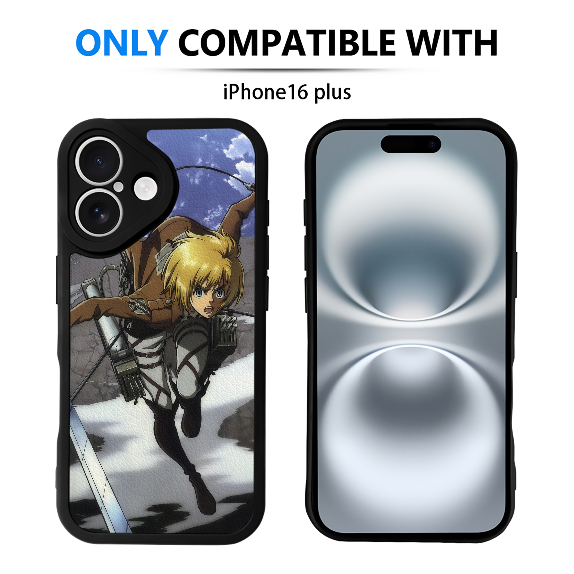 （画像用） 進撃の巨人 Attack on Titan 【iPhone 16シリーズ対応】シリコンスマホケース（レザー調） 材質：シリコン